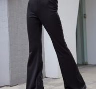 Solid V Waist Flared Pants