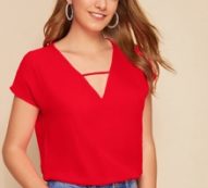 Solid V-cut Neck Top