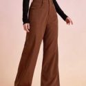 Solid Wide Leg Pants