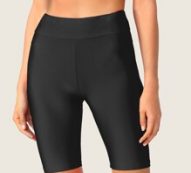 Solid Wide Waistband Cycling Shorts