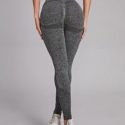 Solid Wide Waistband Sports Leggings