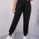 Solid Wideband Waist Sports Pants