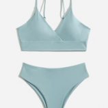 Solid Wrap Bikini Swimsuit