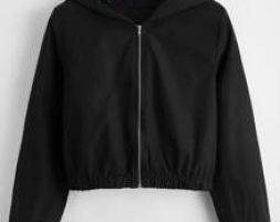 Solid Zip Up Crop Jacket