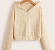 Solid Zip Up Crop Jacket