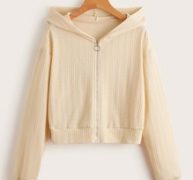 Solid Zip Up Crop Jacket