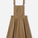 Solid Zipper Pinafore Dress