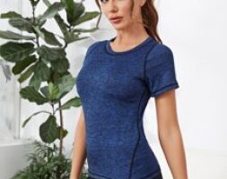 Space Dye Contrast Topstitching Sports Tee
