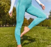 Space Dye Wide Band Sports Leggings