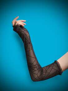 Spider Web Lace Fingerless Gloves