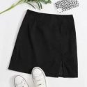 Split Hem Cord Skirt