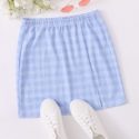 Split Hem Plaid Skirt