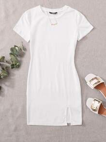 Split Hem Tee Dress