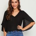 Split Sleeve Solid Top