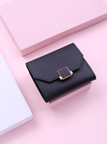 Square Buckle Solid Purse