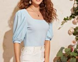 Square Neck Puff Sleeve Top