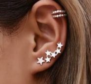 Star Charm Ear Crawler & Cuff Earrings Set