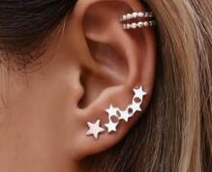 Star Charm Ear Crawler & Cuff Earrings Set