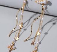Star Faux Pearl Earring Jackets