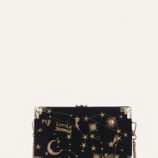 Star & Moon Embroidered Box Clutch Bag