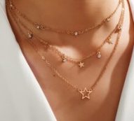 Star & Rhinestone Charm Layered Necklace