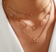 Star & Rhinestone Charm Layered Necklace