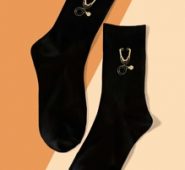 Stethoscope Print Crew Socks