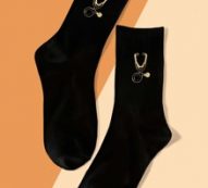 Stethoscope Print Crew Socks