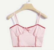 Stitch Trim Knot Front Cami Top