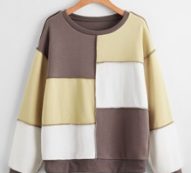 Stitching Trim Colorblock Sweatshirt
