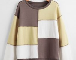 Stitching Trim Colorblock Sweatshirt