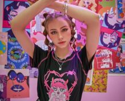 Stitching Trim Figure Graphic Tee