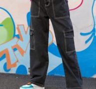 Stitching Trim Pocket Jeans