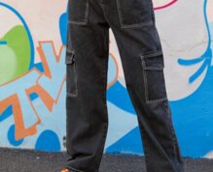 Stitching Trim Pocket Jeans