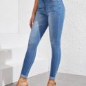 Stonewash Cat Whiskers Skinny Jeans