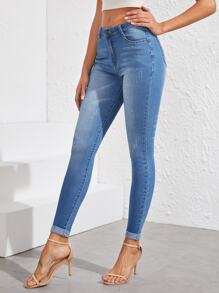 Stonewash Cat Whiskers Skinny Jeans