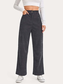 Straight Leg Corduroy Pants