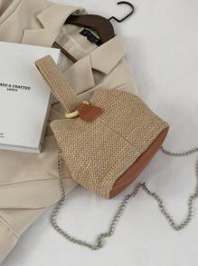 Straw Satchel Bag