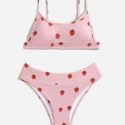 Strawberry Print Bikini Swimsuit