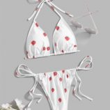 Strawberry Print Bikini Swimsuit