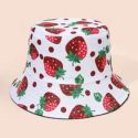 Strawberry Print Reversible Bucket Hat