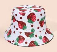 Strawberry Print Reversible Bucket Hat