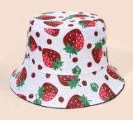 Strawberry Print Reversible Bucket Hat