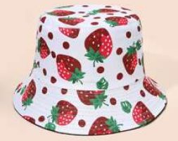 Strawberry Print Reversible Bucket Hat