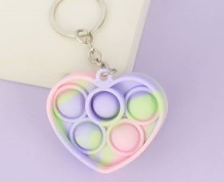 Stress Relief Heart Pendant Keychain