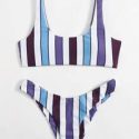 Stripe Scoop Neck Bikini Swimsuit