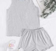 Stripe Split Back Shorts PJ Set