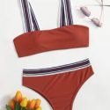 Stripe Tape Bikini Swimsuit