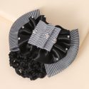 Striped Bow & Net Bag Decor Hair Clip