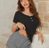Striped Contrast Binding Tee & Shorts PJ Set